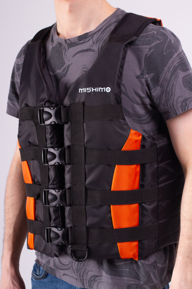 Жилет спасательный MISHIMO PRO Премиум качества Черно-оранжевый в Северодвинске