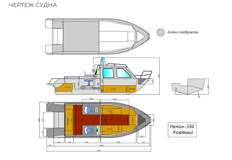 Алюминиевый катер Неман-500 (каютный) в Северодвинске