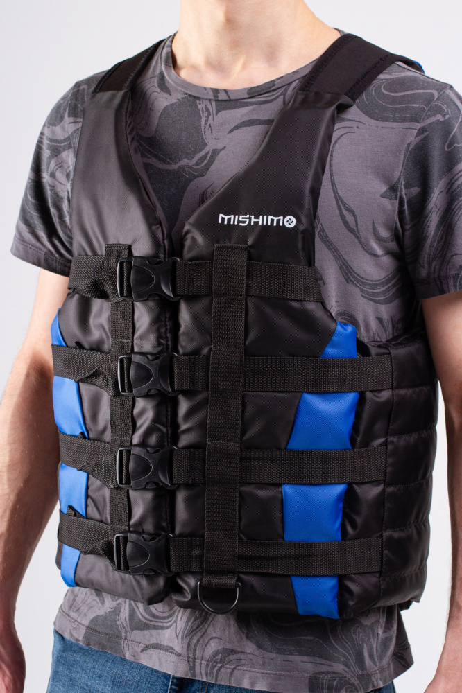 Жилет спасательный MISHIMO PRO Премиум качества Черно-синий в Северодвинске