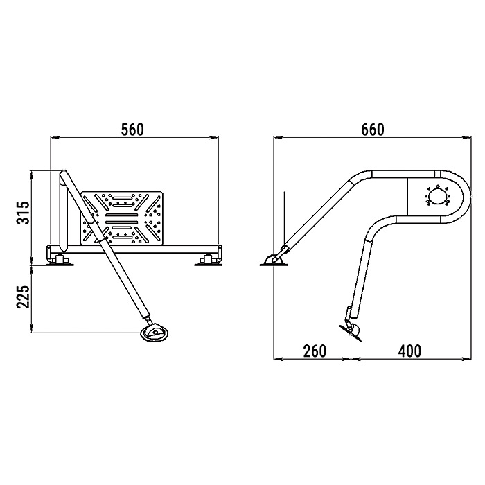 Стойка рулевая с креплением на баллон надувной лодки 25мм в Северодвинске