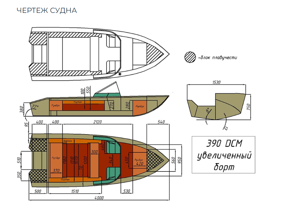 Алюминиевый катер Wyatboat-390 DCM Увеличенный борт в Северодвинске