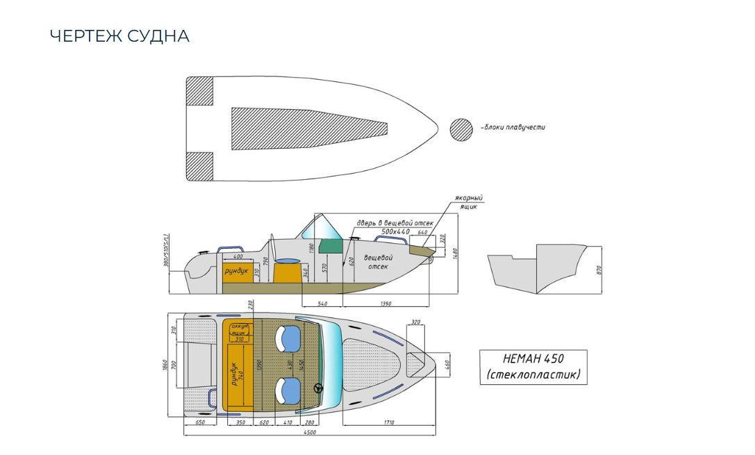 Стеклопластиковый катер Neman-450 в Северодвинске