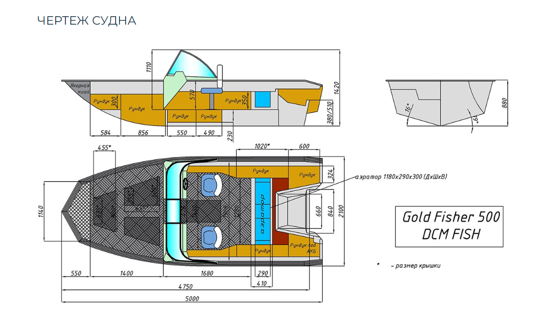 Алюминиевый катер Gold Fisher 500 DCM FISH в Северодвинске