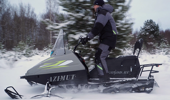 Миниснегоход Бурлак Азимут 20 л.с. , эл.запуск, реверс, тормоз гидравл, капот серый в Северодвинске