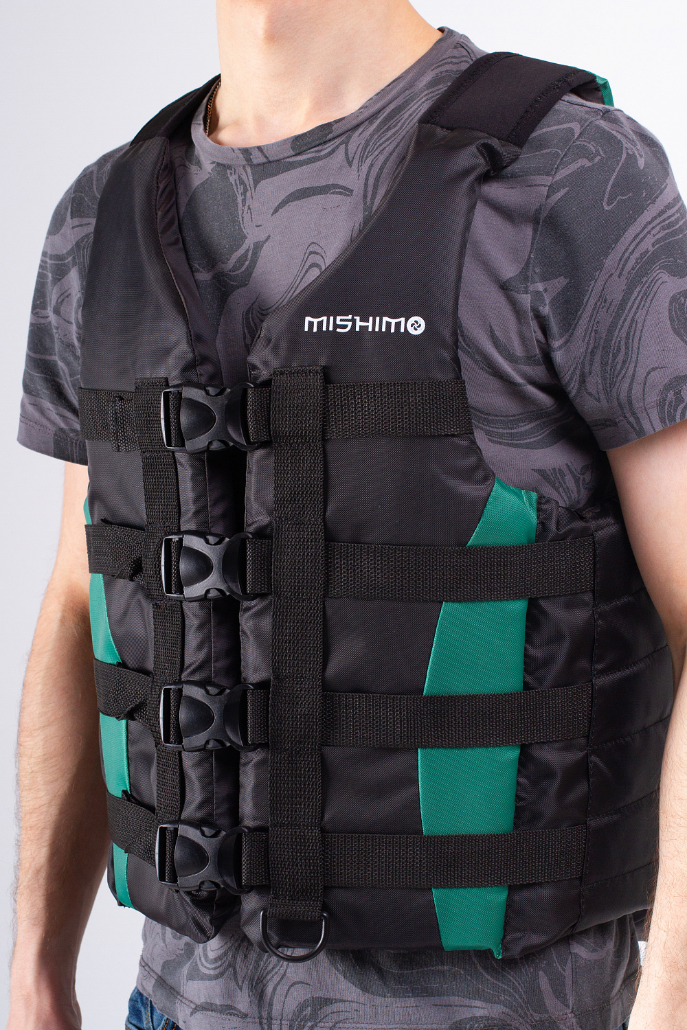 Жилет спасательный MISHIMO PRO Премиум качества Черно-зеленый в Северодвинске