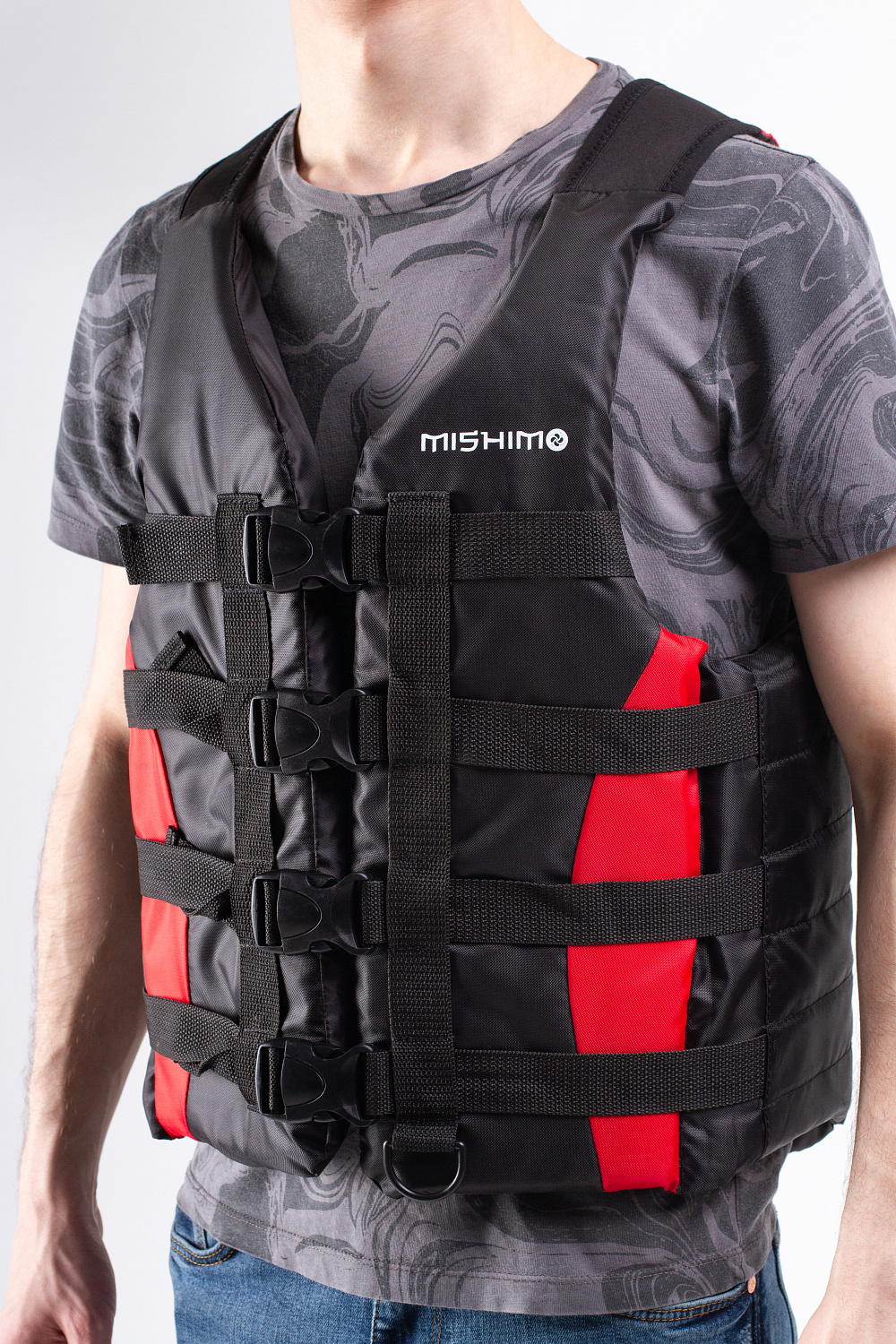 Жилет спасательный MISHIMO PRO Премиум качества Черно-красный в Северодвинске